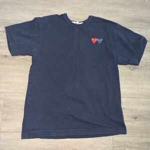 Comme Des Garcons Red And Blue Heart Shirt Size Medium